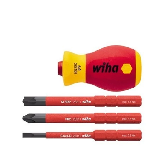 WIHA SoftFinish electric slimVario VDE Stubby bittartó készlet 4r. SL+PH+SL/PZ 
