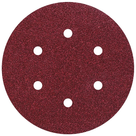 Wolfcraft 12db tépőzáras csiszolókorong 6 lyukú korund K60,120,240  Ø150mm