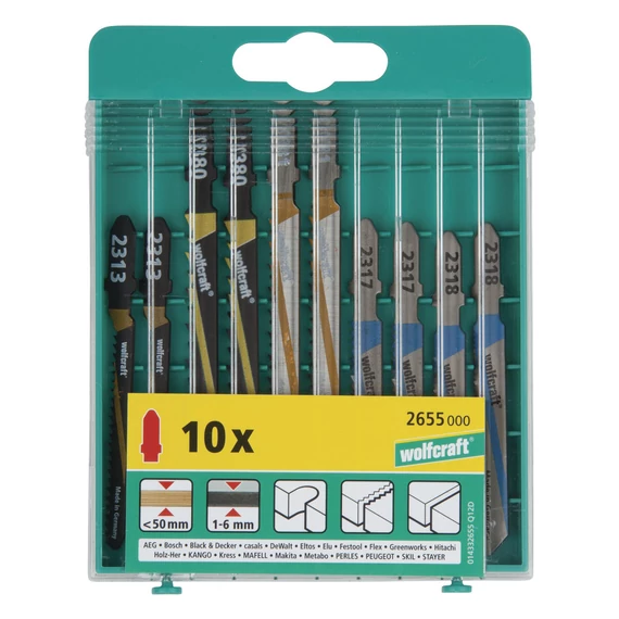 Wolfcraft dekopírfűrészlap készlet 10 részes T