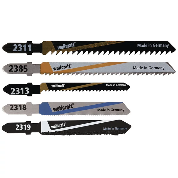 Wolfcraft dekopírfűrészlap készlet 5 részes , HCS, HSS, HM, BiM (2311,2313,2385,2318,2319)