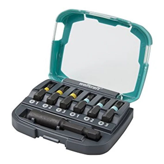 Wolfcraft Bit-Box bitkészlet Impact 7részes,( PH1,2,3, PZ1,2,3) ütvecsavarozáshoz