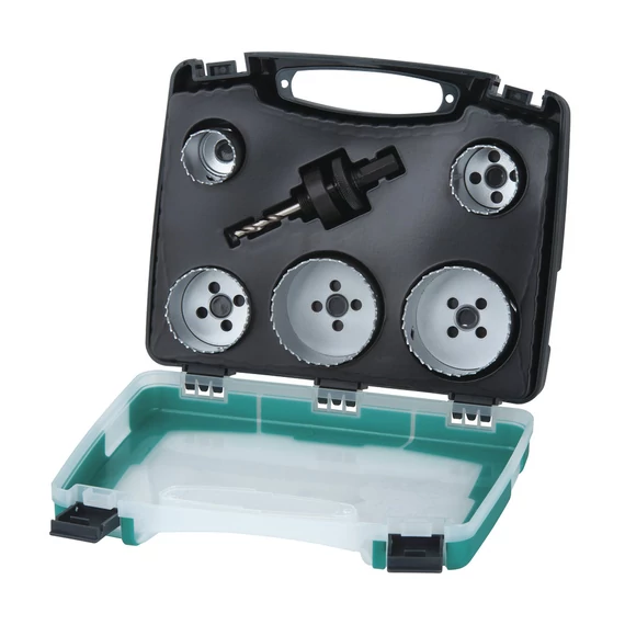 Wolfcraft lyukfűrész készlet BiM szaniterinstallációhoz ø25,35,43,54,83mm