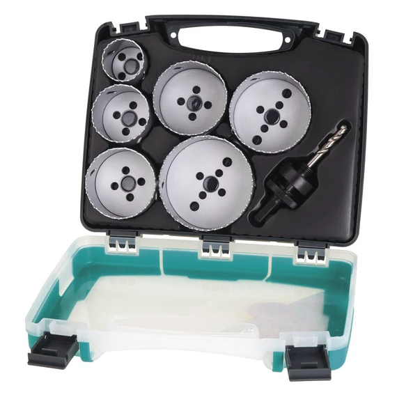 Wolfcraft lyukfűrész készlet BiM elektroinstallációhoz ø40,54,65,68,74,86mm