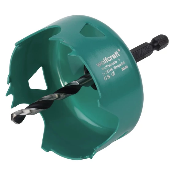 Wolfcraft lyukfűrész központfúróval , szénacél, ø86mm