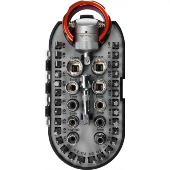 Yato Bit és dugókulcs készlet, CrV, 1-4&quot;, 40db-os
