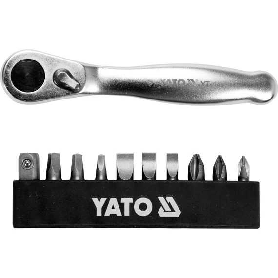 Yato Bitbehajtó készlet racsnis 1/4”, 11db-os