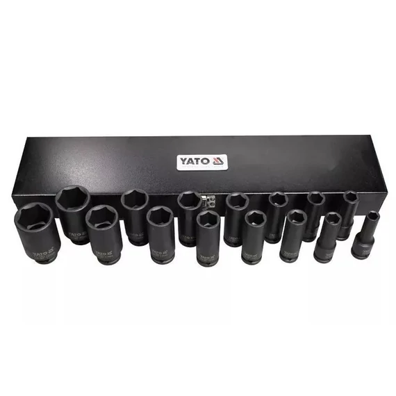 Yato gépi dugókulcs készlet, hosszú 10-32mm, 1/2", 15 részes