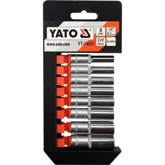 Yato hosszú dugókulcs készlet 1/4", 5.5-13mm, 8db-os