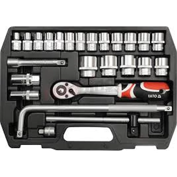 Yato YT-3874 Dugókulcs készlet racsnis hajtókarral 1/2" 25db-os