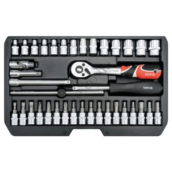 Yato dugókulcs készlet racsnis hajtókarral, 1/4&quot;, 38db-os