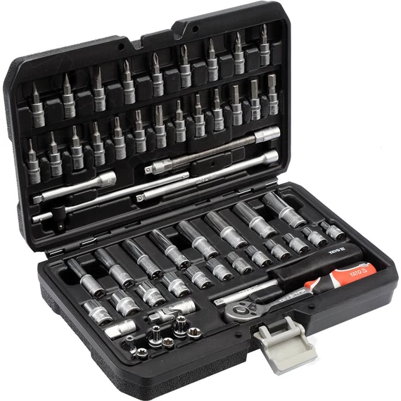 Yato dugókulcs készlet racsnis hajtókarral 1/4", 56db-os