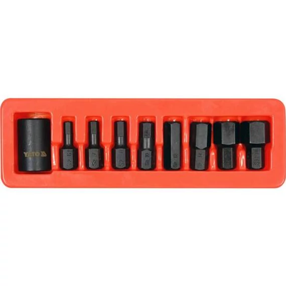 Yato üthető dugókulcs készlet, Imbusz, 6-19mm, 1/2&quot;, 9 részes