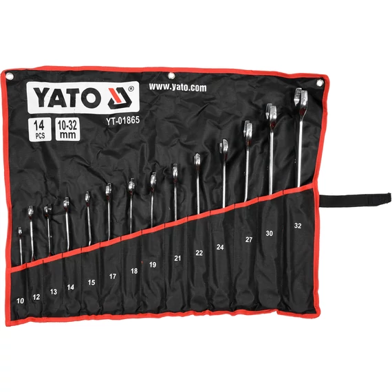 Yato Racsnis csavart csillag-villáskulcs készlet 10-32mm, 14db