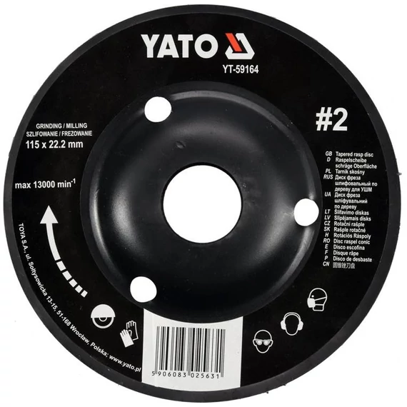 Yato csiszolókorong, 115mm, NR2