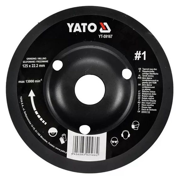 Yato csiszolókorong 125mm, NR1