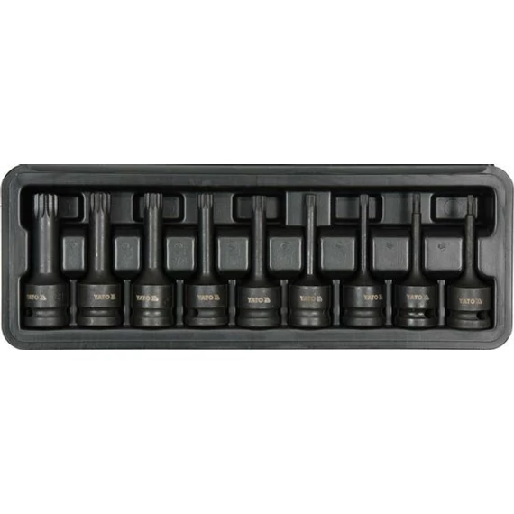 Yato Gépi dugókulcs készlet, Spline, M5-M16, 1/2&quot;, 9 db-os 