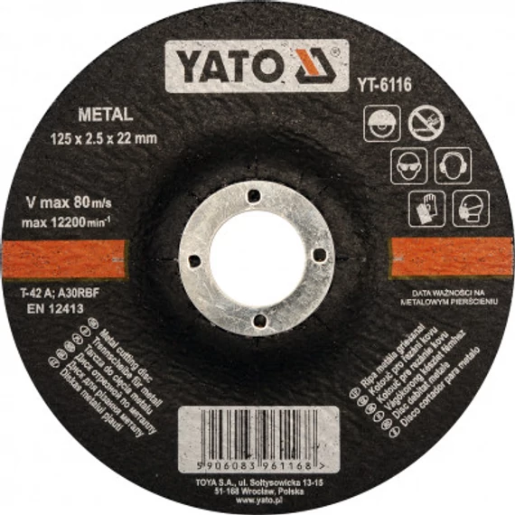 Yato Fémvágókorong 125x22x2.5mm 