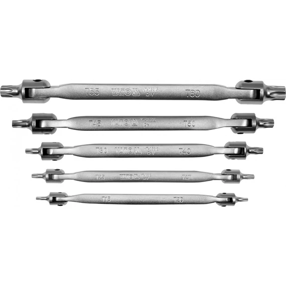 Yato TORX készlet, csuklós, T15-T60, 5db-os