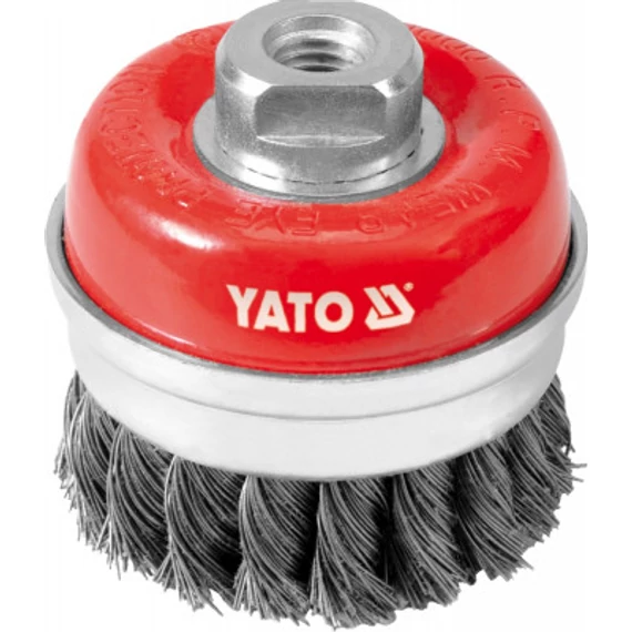 Yato Drótcsiszoló fazékkefe flexre sodrott, INOX, 75mm 