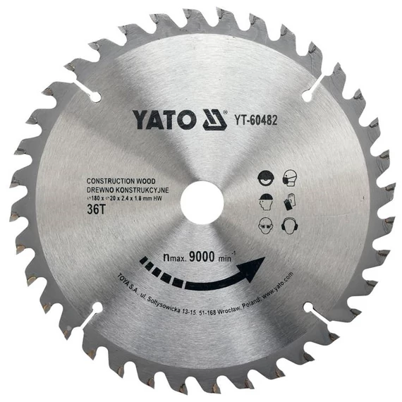 Yato körfűrészlap fához, vídiás, 180x20x1.8mm, 36T