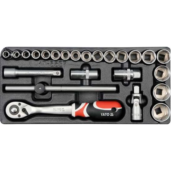 Yato Fiókbetét dugókulcs készlet 1/2&quot;, 24 részes