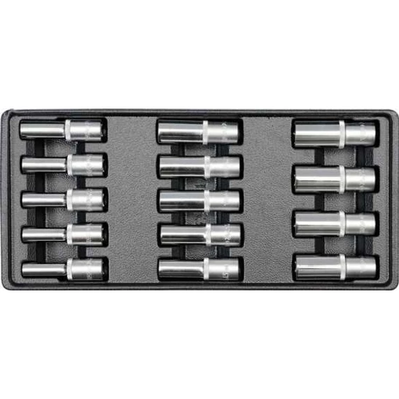 Yato Fiókbetét dugókulcs készlet 1/2&quot;, 8-21mm,14 részes