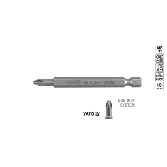 Yato Bit PH2 100mm 1/4" 