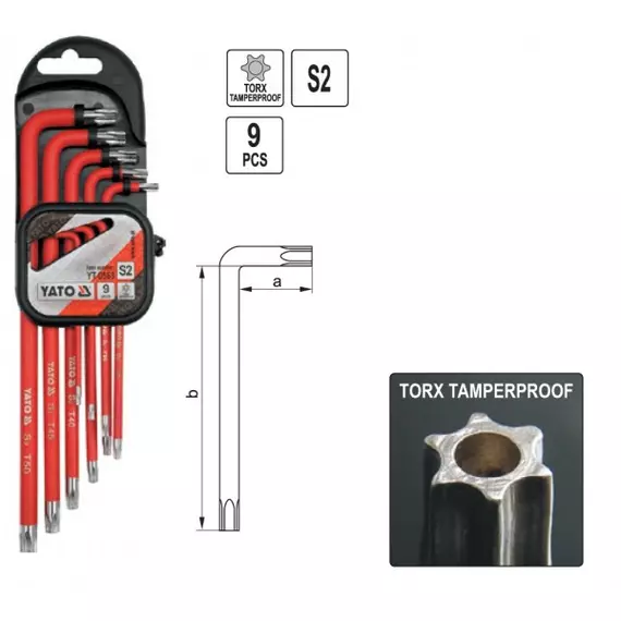 Yato TORX készlet 7db-os T10-T50 hosszú 