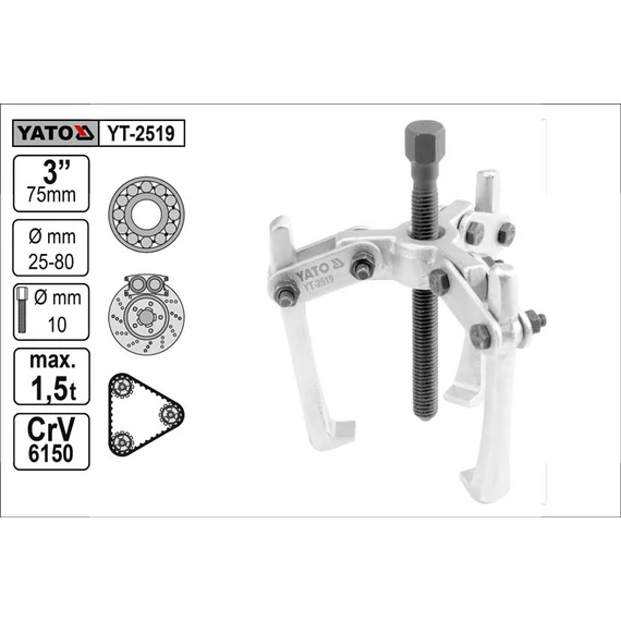 Yato Csapágylehúzó 75mm (Ø 80mm max)