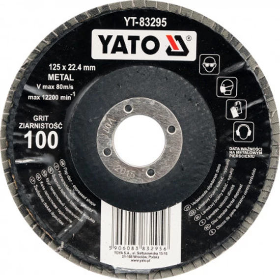 Yato Lamellás csiszolótárcsa, döntött, 125mm, P100 
