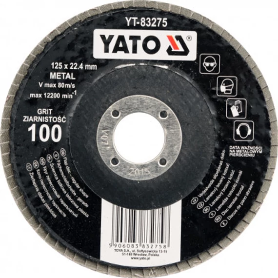 Yato Lamellás csiszolótárcsa, lapos, 125mm, P60