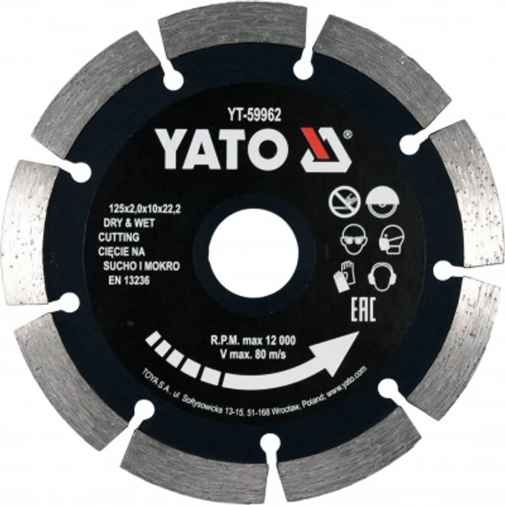 Yato Gyémánt vágótárcsa, szegmentált 125mm