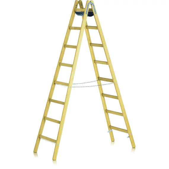 Zarges Crestamax B kétoldalas állólétra, fa, 2x8 fokos, 2.29m