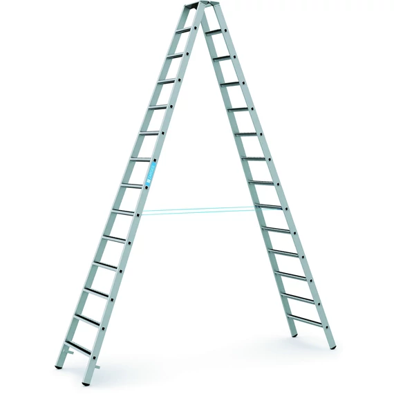 Zarges R13step B kétoldalas állólétra, alu, 2x14 fokos, 3.67m