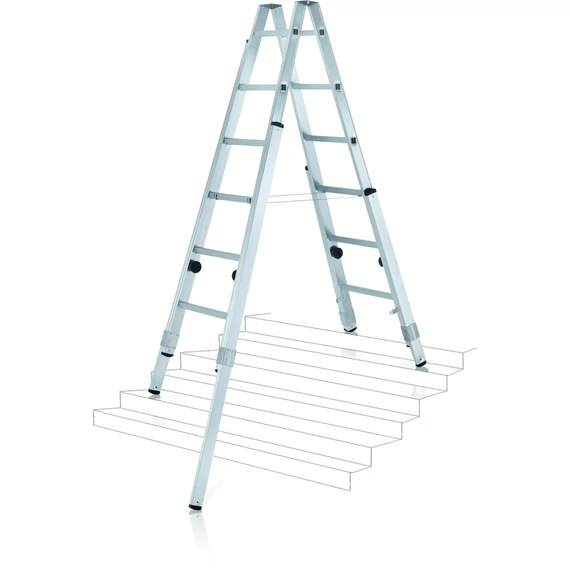 Zarges Varioflex B állólétra meghosszabbítható szárakkal, alu, 2x6 fokos, 1.80m