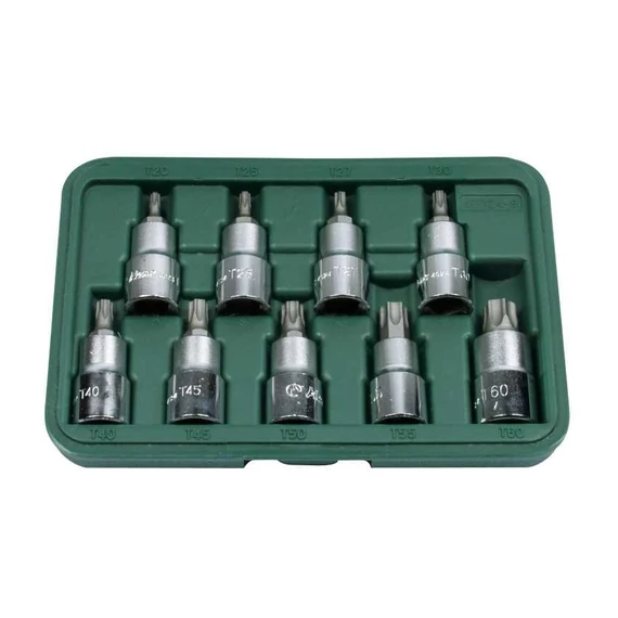 HANS 1/2˝ TORX bit-dugókulcsfej készlet 9r. T20-T60 46024-9