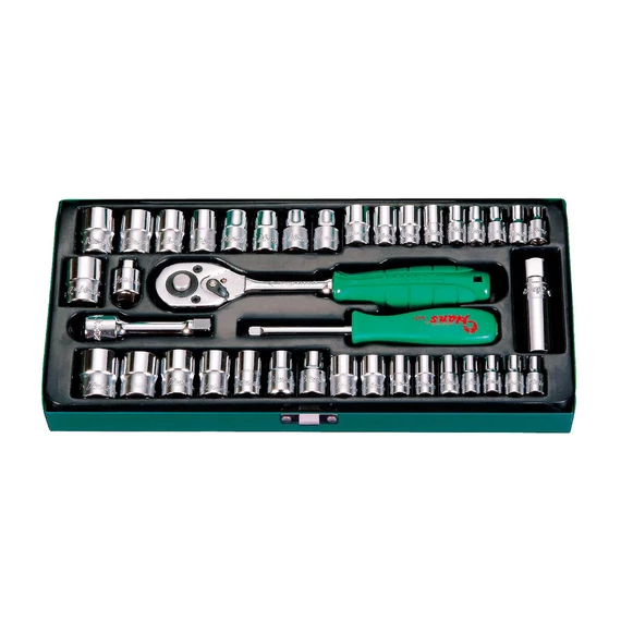 HANS 1/4˝+3/8˝ vegyes dugókulcs készlet 40r. 4-19mm + 3/16˝-3/4˝ 5640MA