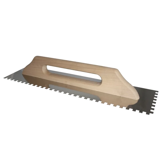 Svájci glettelő fogazott INOX E8 130x480mm barkács