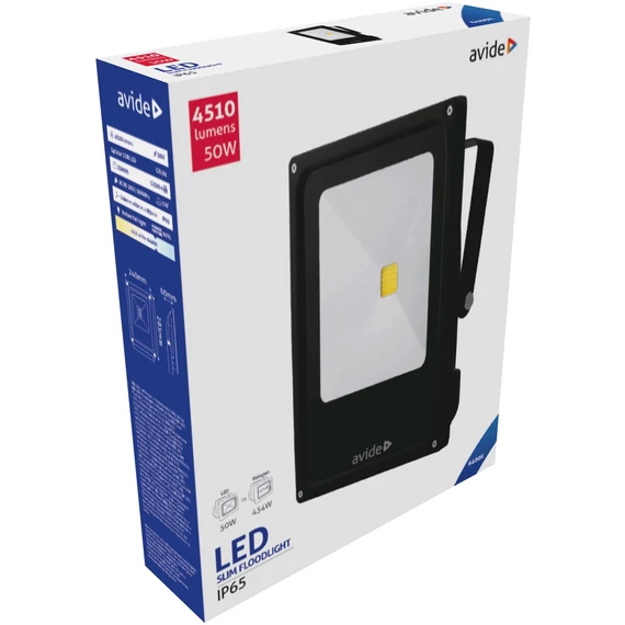 Avide LED Reflektor Slim 50W CW 6400K