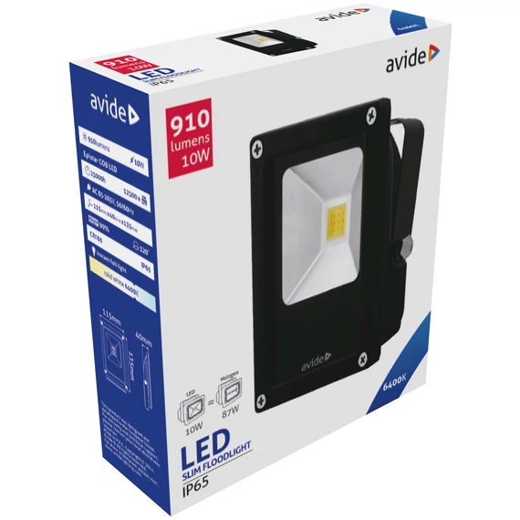 Avide LED Reflektor Slim 10W CW