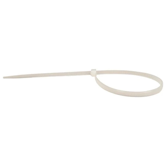 Kábelkötegelõ 100db/csomag, PVC, egyszer zárható, fehér, 150x3,5mm , VT08295