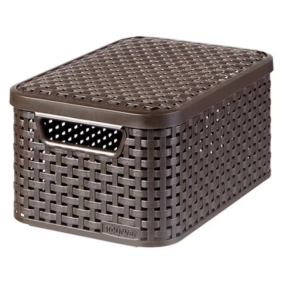 Curver Style rattan hatású kosár fedéllel, barna, 7L