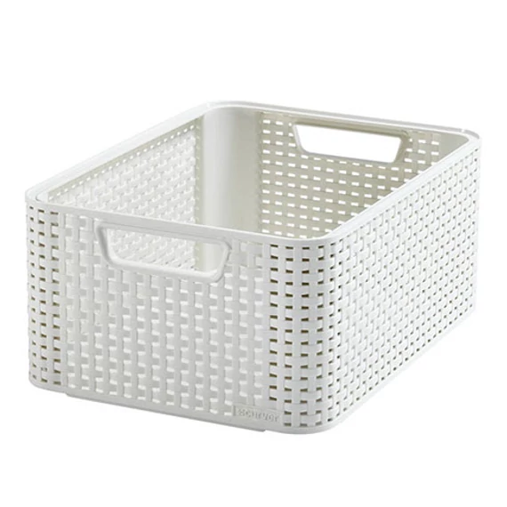 Curver Style rattan hatású kosár, fehér, 7L