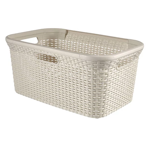 Curver Style rattan hatású ruháskosár 45L, krém