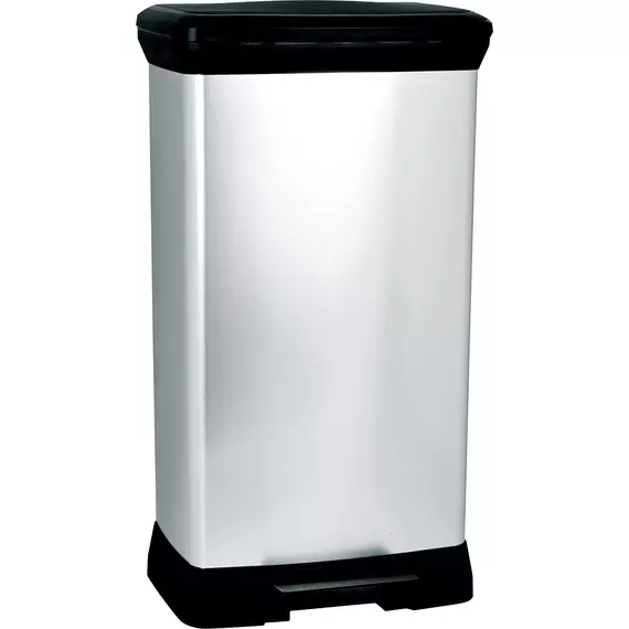 Curver Deco-bin pedálos szemetes, 50l, ezüst