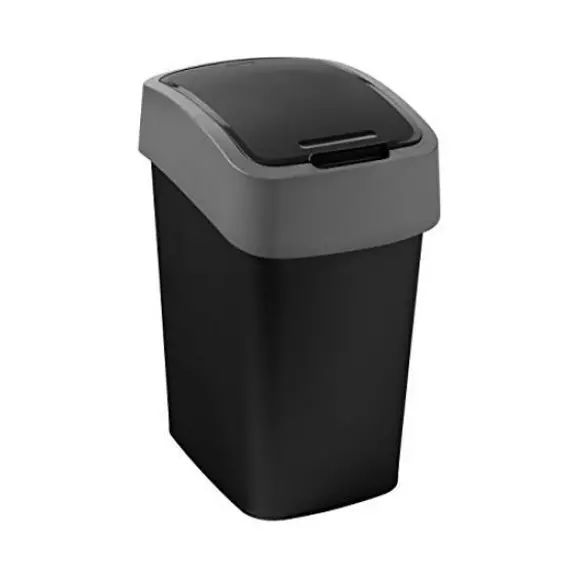 Curver Pacific Flip Bin billenős szemetes, 25 L, fekete-ezüst