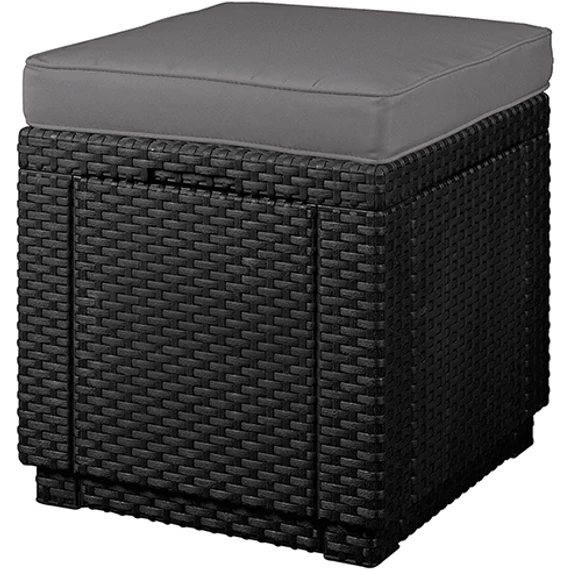 Allibert Cube műrattan ülőke párnával, grafit