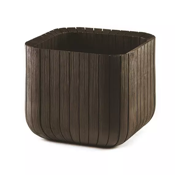 Keter Cube Planter műanyag virágláda, sötétbarna, L