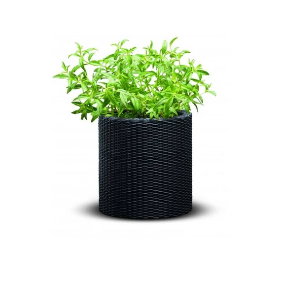 Keter cylinder Planter műanyag virágláda, grafit, S