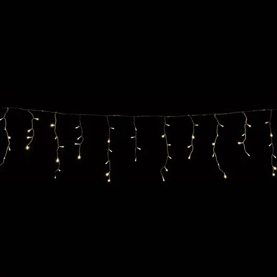 Toldható jégcsapfüzér, meleg fehér, átlátszó kábel, 101LED, 3x0.4m